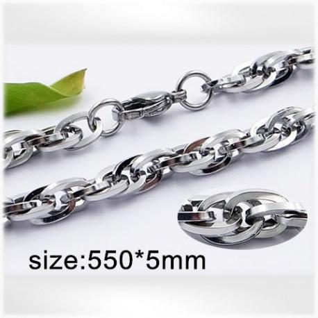 Ocelový náhrdelník - Hmotnost: 26.3g, 550x5mm